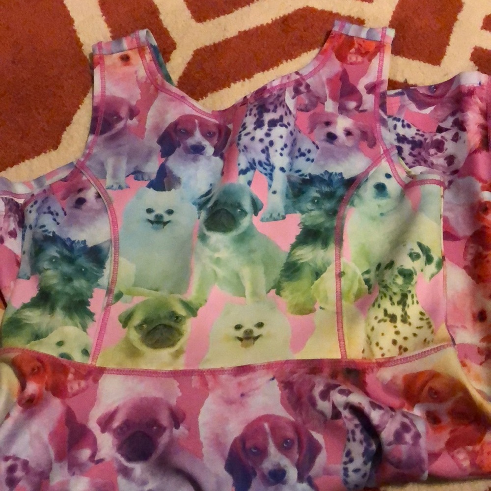 Girls L 10/12 polyester puppy dress